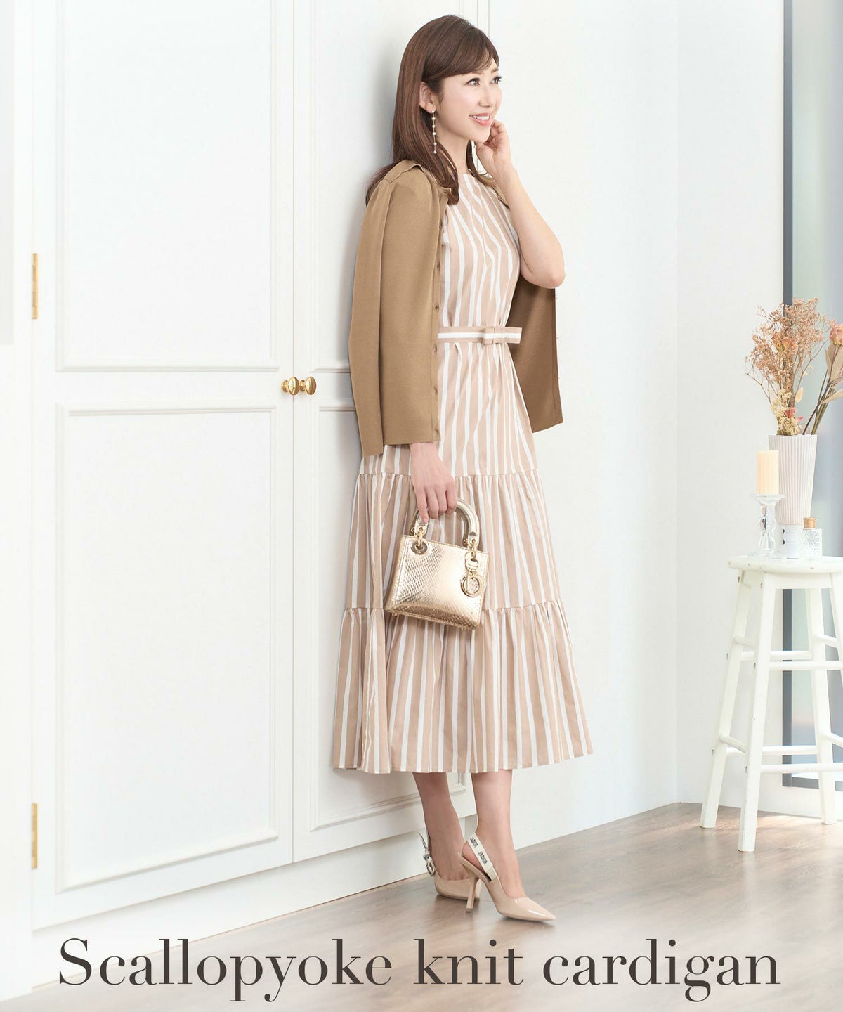 新色追加/パールボタン/シンプル/シャリ感/ラウンドネック/冷房対策/S/M/プリマシェレル/レディース/トップス/ニット/ハイゲージニット/モカ/ベージュ/ホワイト/ピンク/ネイビー/ブラック/上品/エレガント/春ニット/夏ニット/サマーニット/羽織り/ニットカーディガン