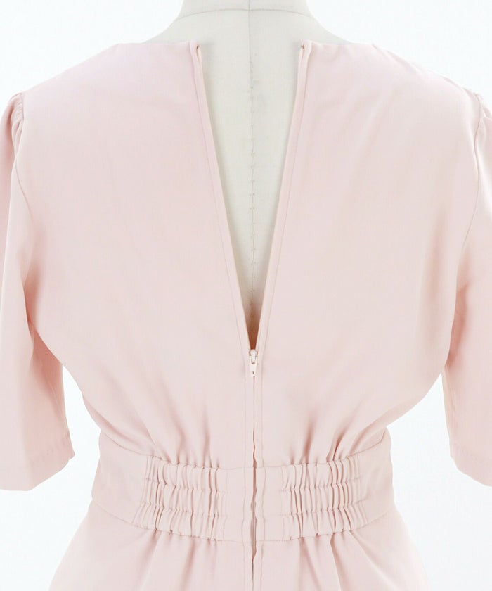 とろみ素材/オケージョン/半袖/美ライン/肩タック