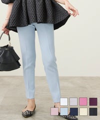 新色追加 レディース かわいい オフィス 大人カジュアル きれいめ 色 春夏 秋 白黒 上品 ジョイントスペース NEW ドロスト センタープレス パンツ Liala×PG