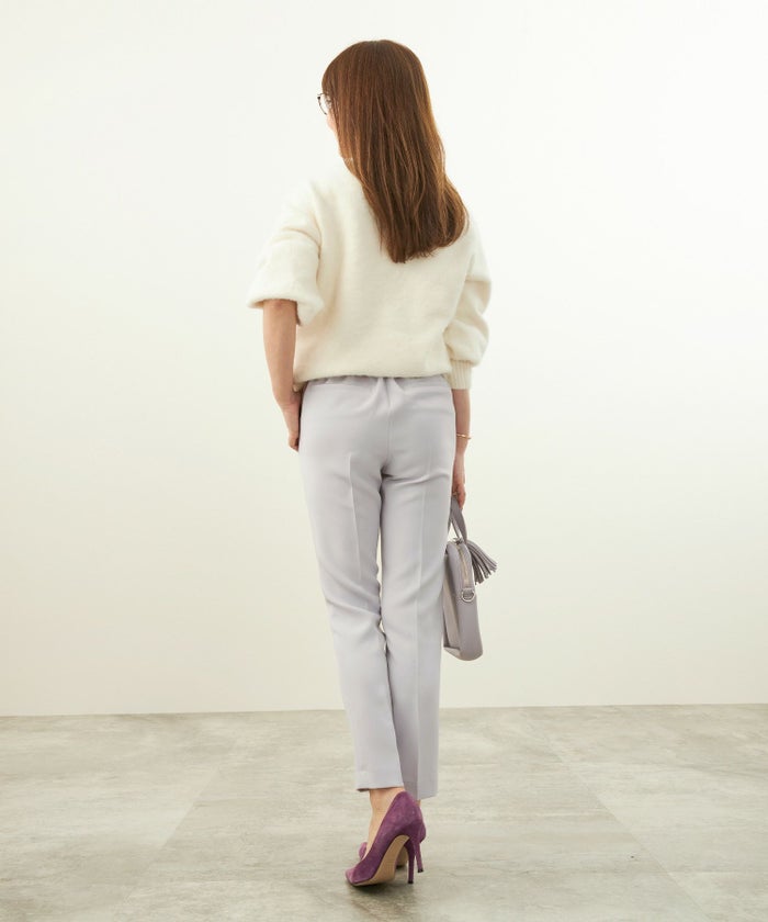 newcolor/ウエストゴム/オフィス/大人カジュアル/カラーパンツ/XS/S/M/テーパード