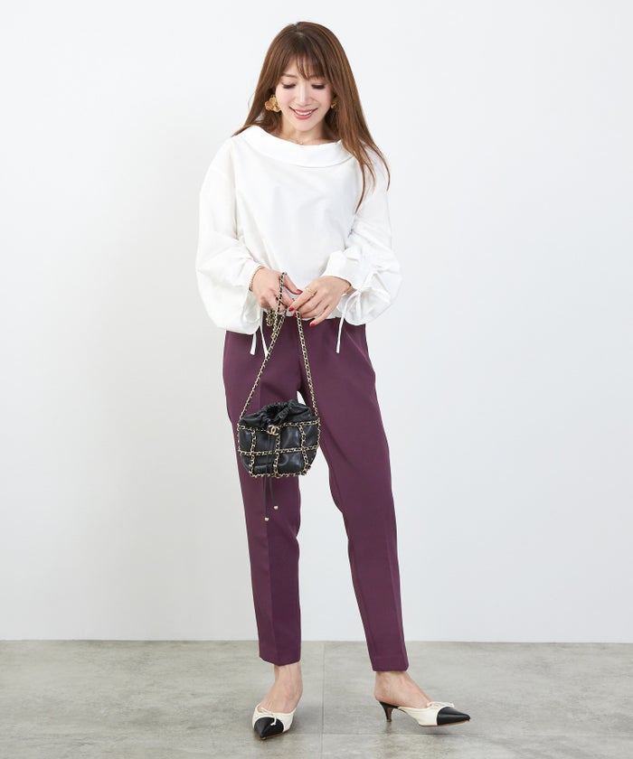 新色追加 Lサイズ レディース かわいい オフィス 大人カジュアル きれいめ 色 春夏 秋 白黒 上品 ジョイントスペース