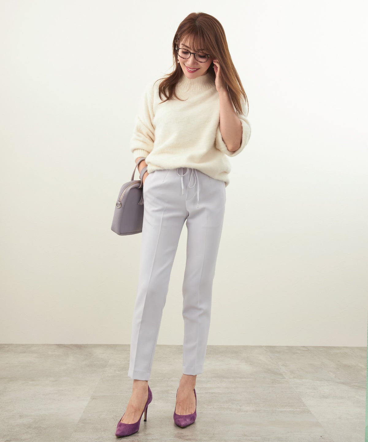 新色追加 Lサイズ レディース かわいい オフィス 大人カジュアル きれいめ 色 春夏 秋 白黒 上品 ジョイントスペース