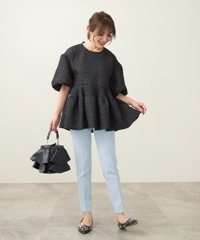 新色追加 Lサイズ レディース かわいい オフィス 大人カジュアル きれいめ 色 春夏 秋 白黒 上品 ジョイントスペース