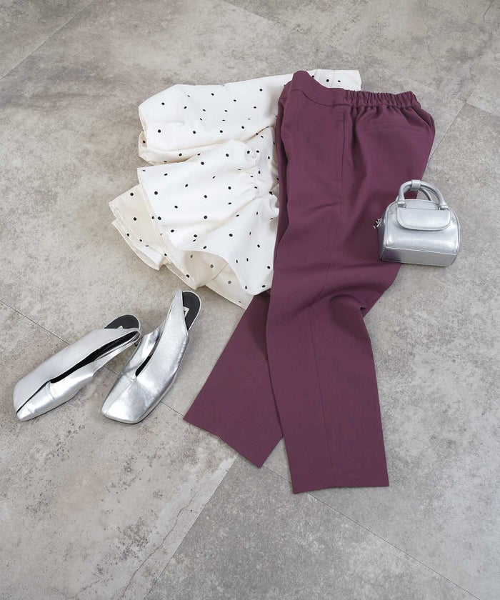 newcolor/ウエストゴム/オフィス/大人カジュアル/カラーパンツ/XS/S/M/テーパード