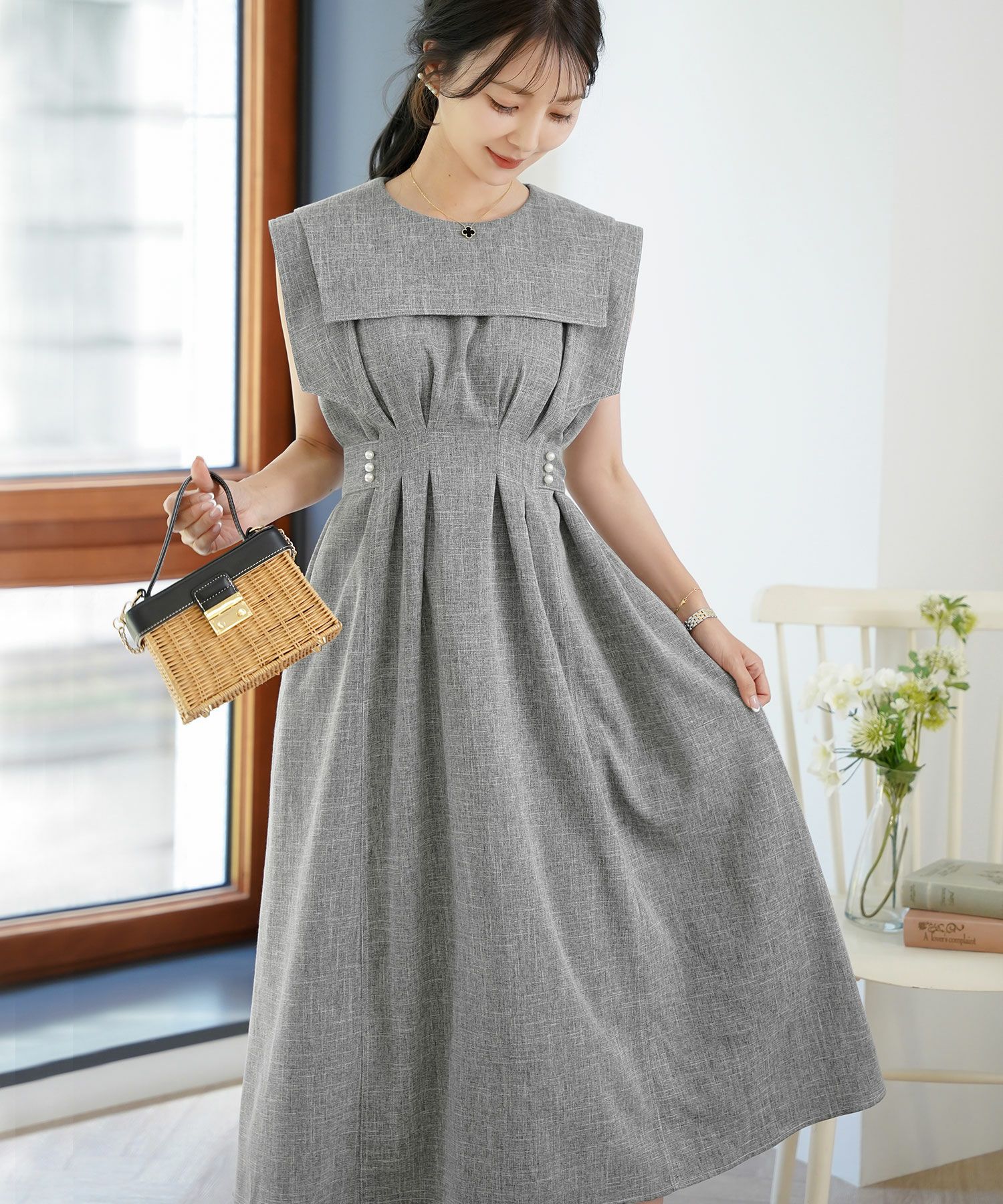 配色ステッチ セーラーカラー ワンピース le reve vaniller 全3色