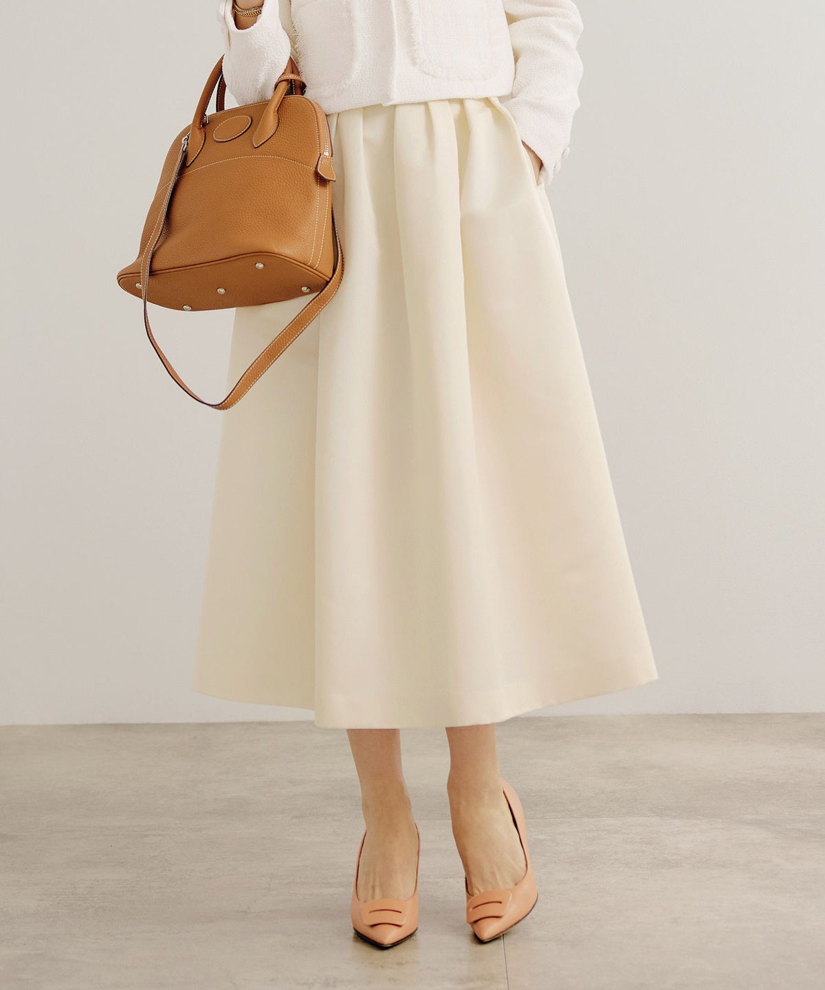 手洗い可 新色追加 S/M/L 日本製 無地 フレア 大人カジュアル きれいめ オケージョン ふんわり ジョイントスペース