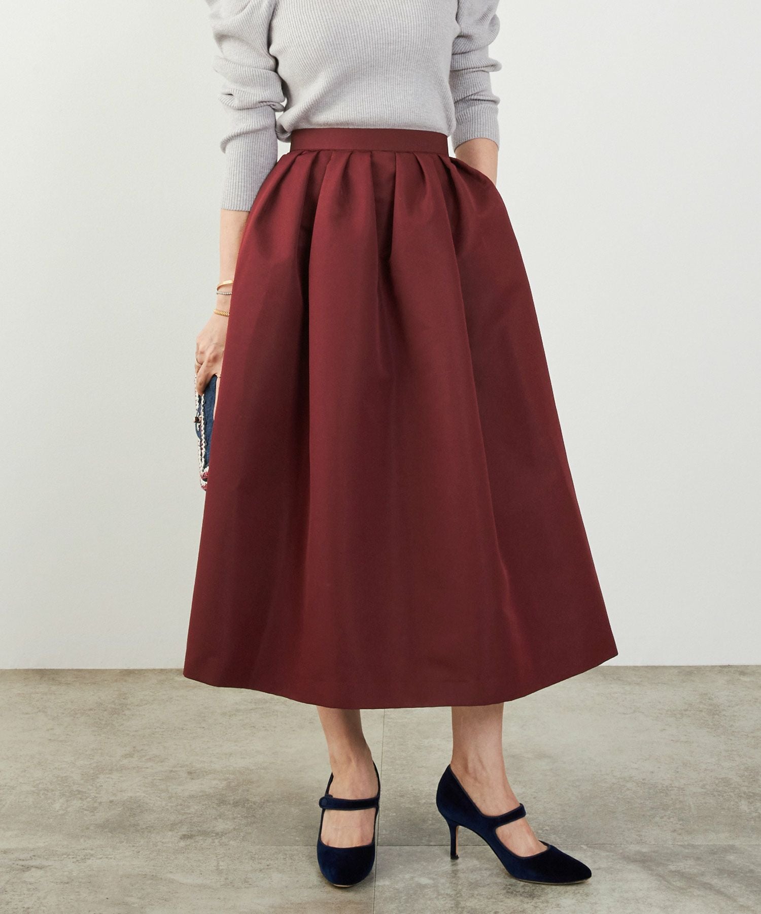 グログラン タック スカート ロング丈 Liala×PG 全5色｜lpg611-1399【7