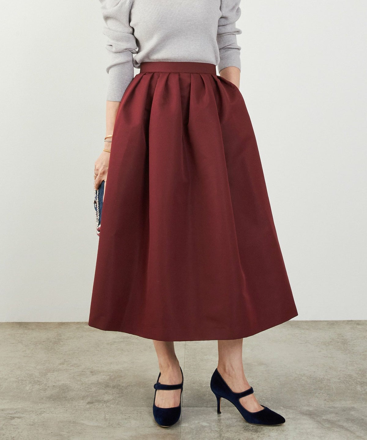 手洗い可 新色追加 S/M/L 日本製 無地 フレア 大人カジュアル きれいめ オケージョン ふんわり ジョイントスペース