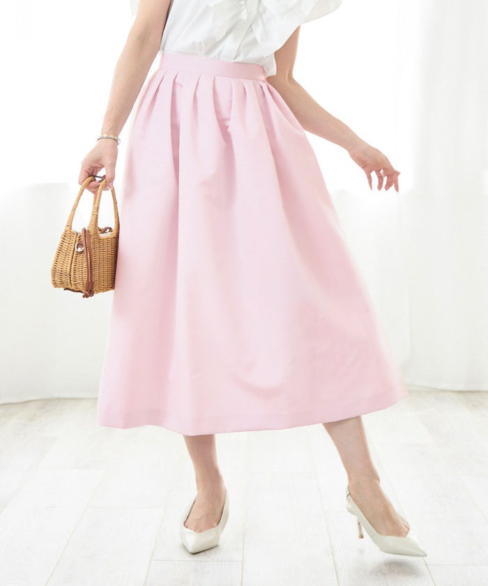 手洗い可 新色追加 S/M/L 日本製 無地 フレア 大人カジュアル きれいめ オケージョン ふんわり ジョイントスペース