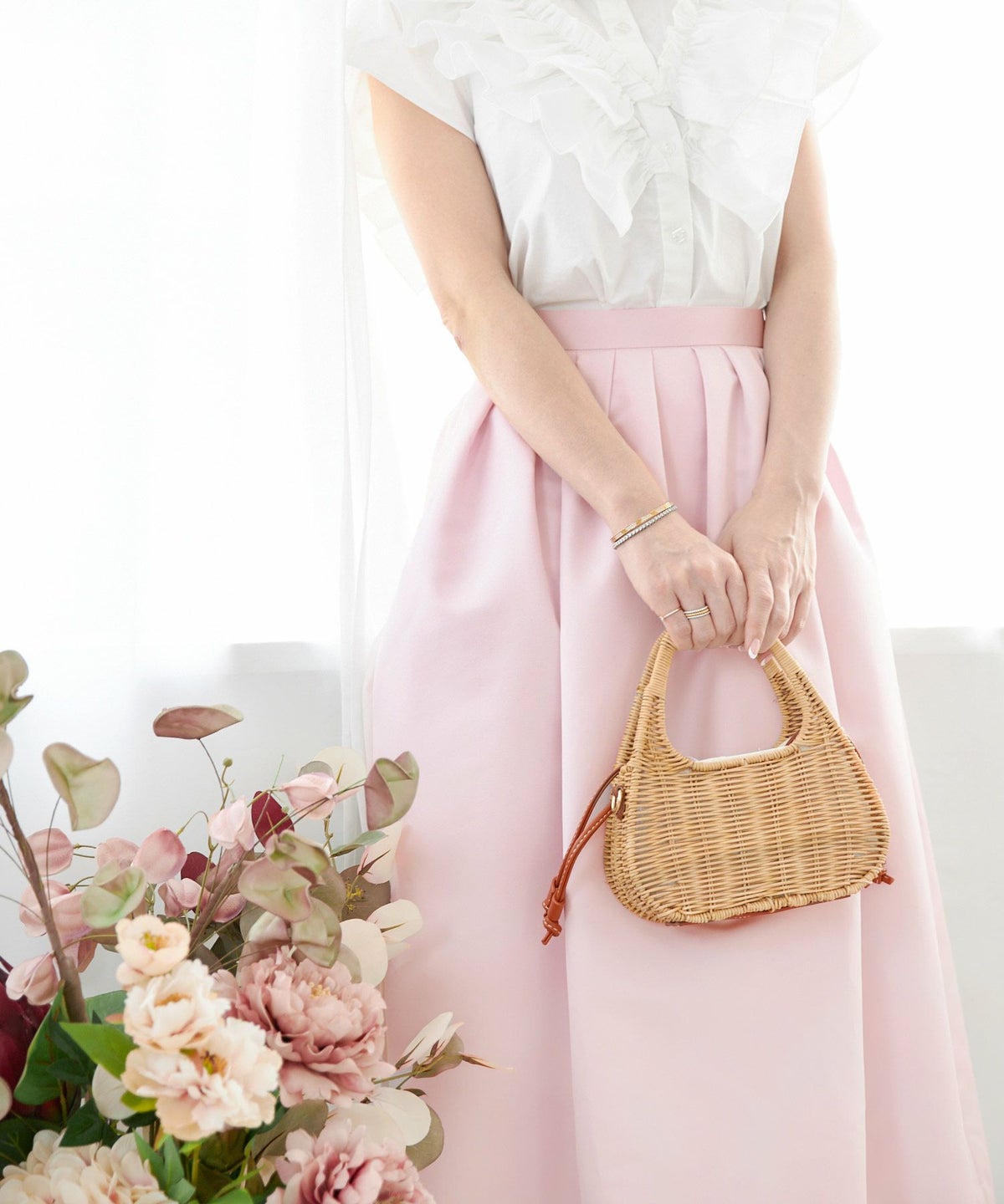 手洗い可 新色追加 S/M/L 日本製 無地 フレア 大人カジュアル きれいめ オケージョン ふんわり ジョイントスペース