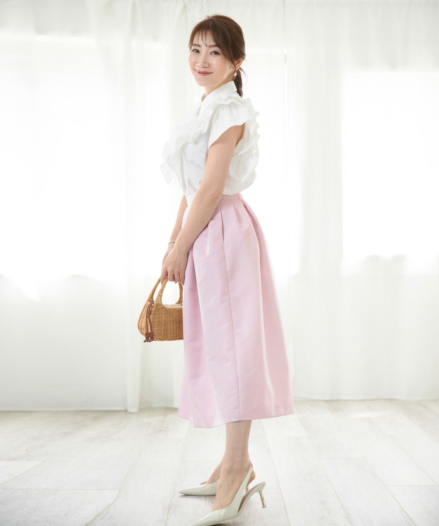 グログラン タック スカート ロング丈 Liala×PG 全5色｜lpg611-1399【7