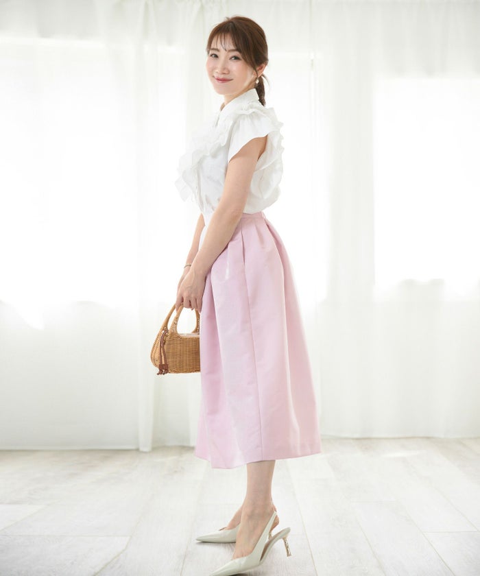 手洗い可 新色追加 S/M/L 日本製 無地 フレア 大人カジュアル きれいめ オケージョン ふんわり ジョイントスペース