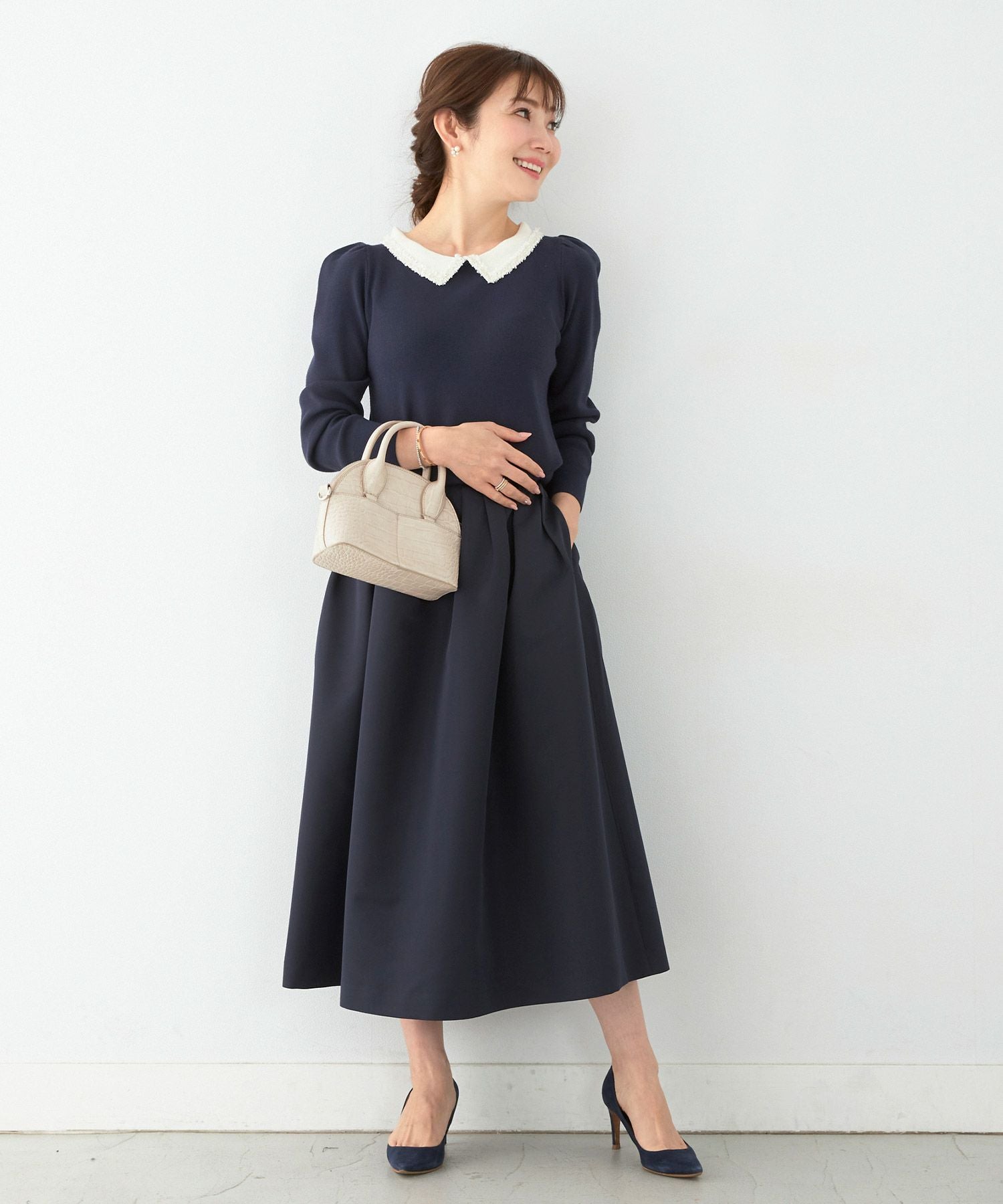 グログラン タック スカート ロング丈 Liala×PG 全5色｜lpg611-1399【7