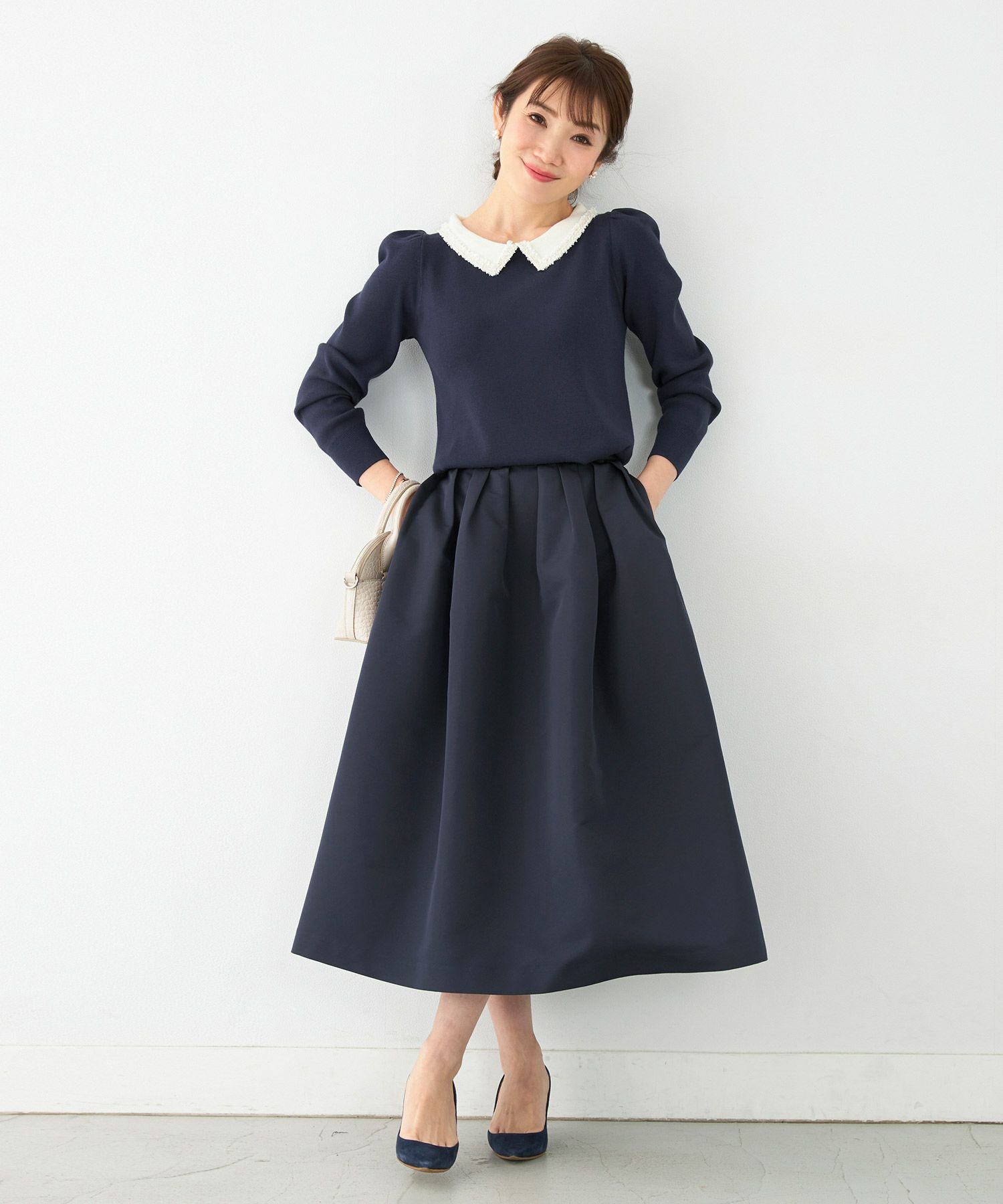 グログラン タック スカート ロング丈 Liala×PG 全5色｜lpg611-1399【7