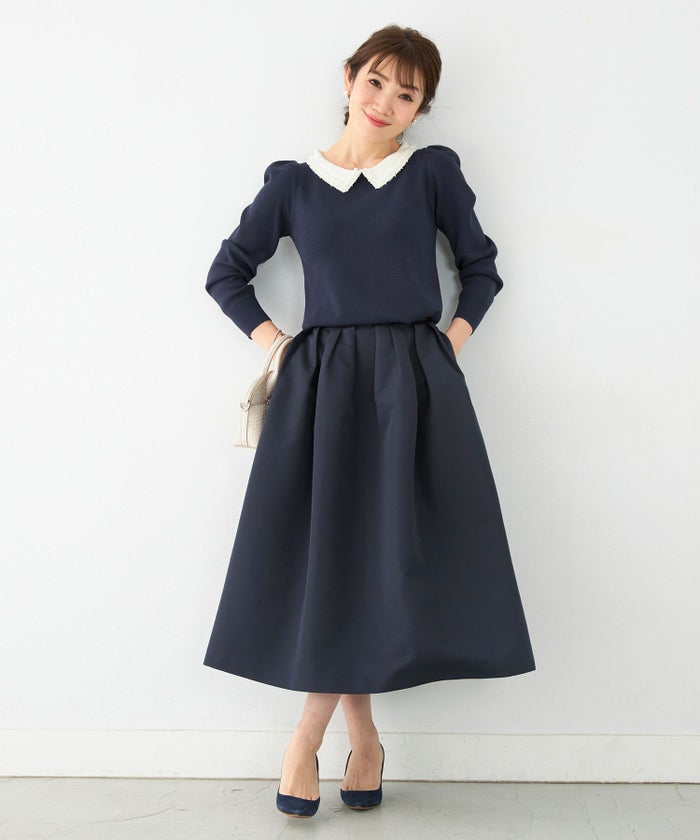 手洗い可 新色追加 S/M/L 日本製 無地 フレア 大人カジュアル きれいめ オケージョン ふんわり ジョイントスペース