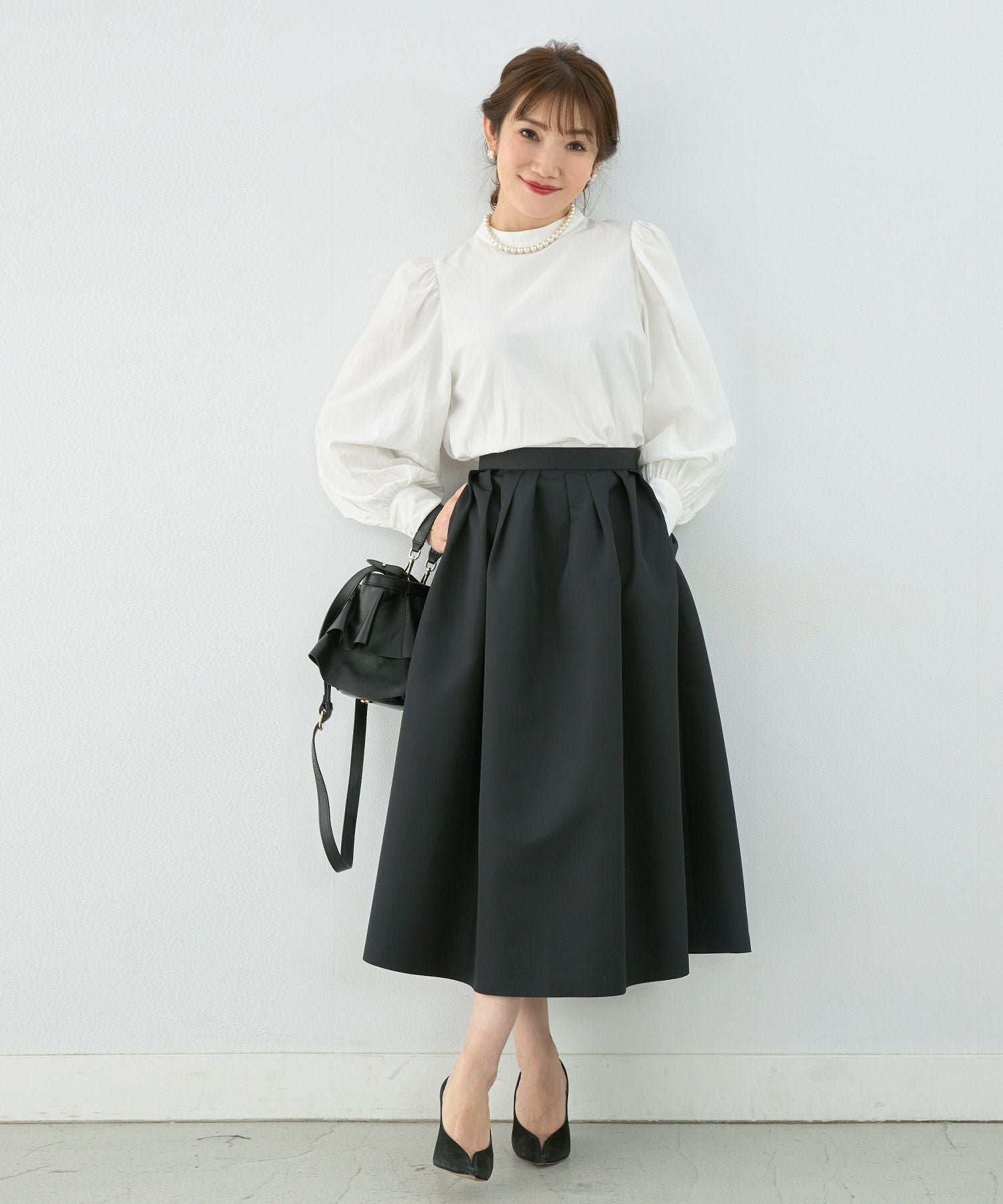 グログラン タック スカート ロング丈 Liala×PG 全5色｜lpg611-1399【7