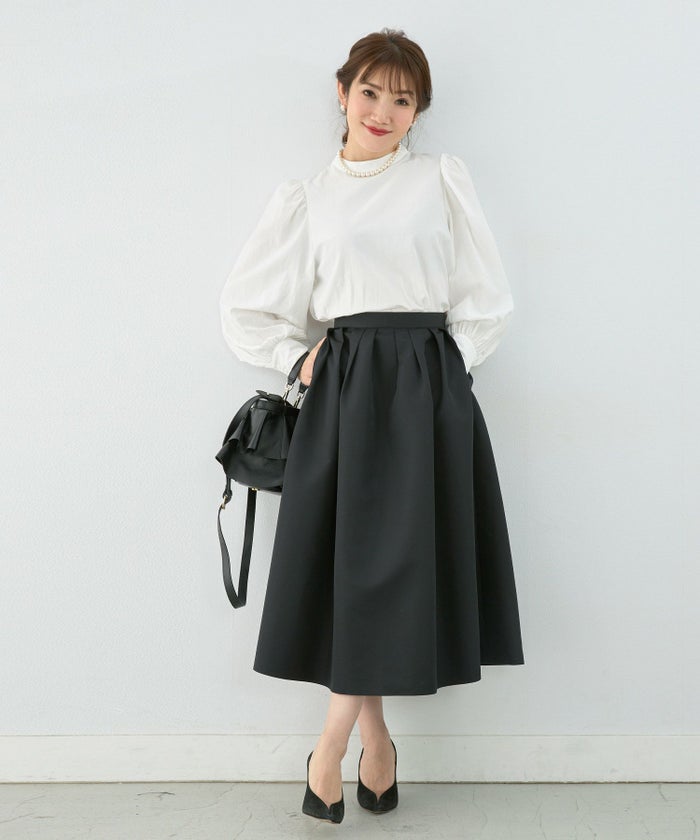 手洗い可 新色追加 S/M/L 日本製 無地 フレア 大人カジュアル きれいめ オケージョン ふんわり ジョイントスペース