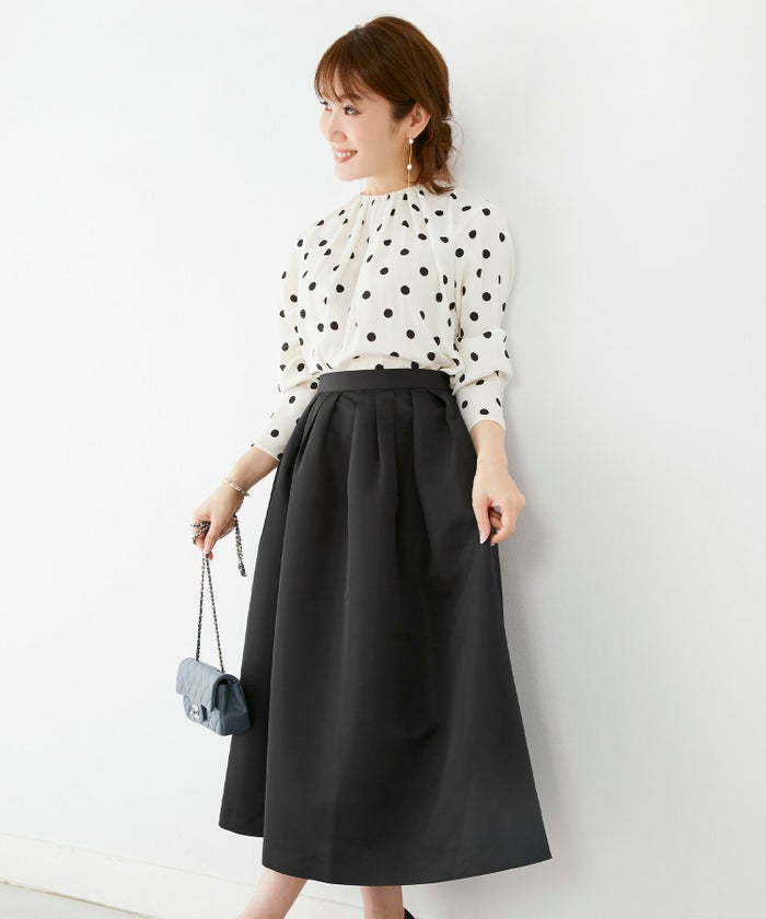 手洗い可 新色追加 S/M/L 日本製 無地 フレア 大人カジュアル きれいめ オケージョン ふんわり ジョイントスペース