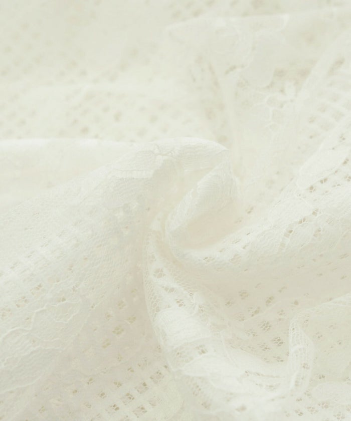 レディース/トップス/カットソー/パフスリーブ/ペプラム/レース/チュール/チェック/花柄/半袖/夏/アイボリー/ブラック/大人可愛い