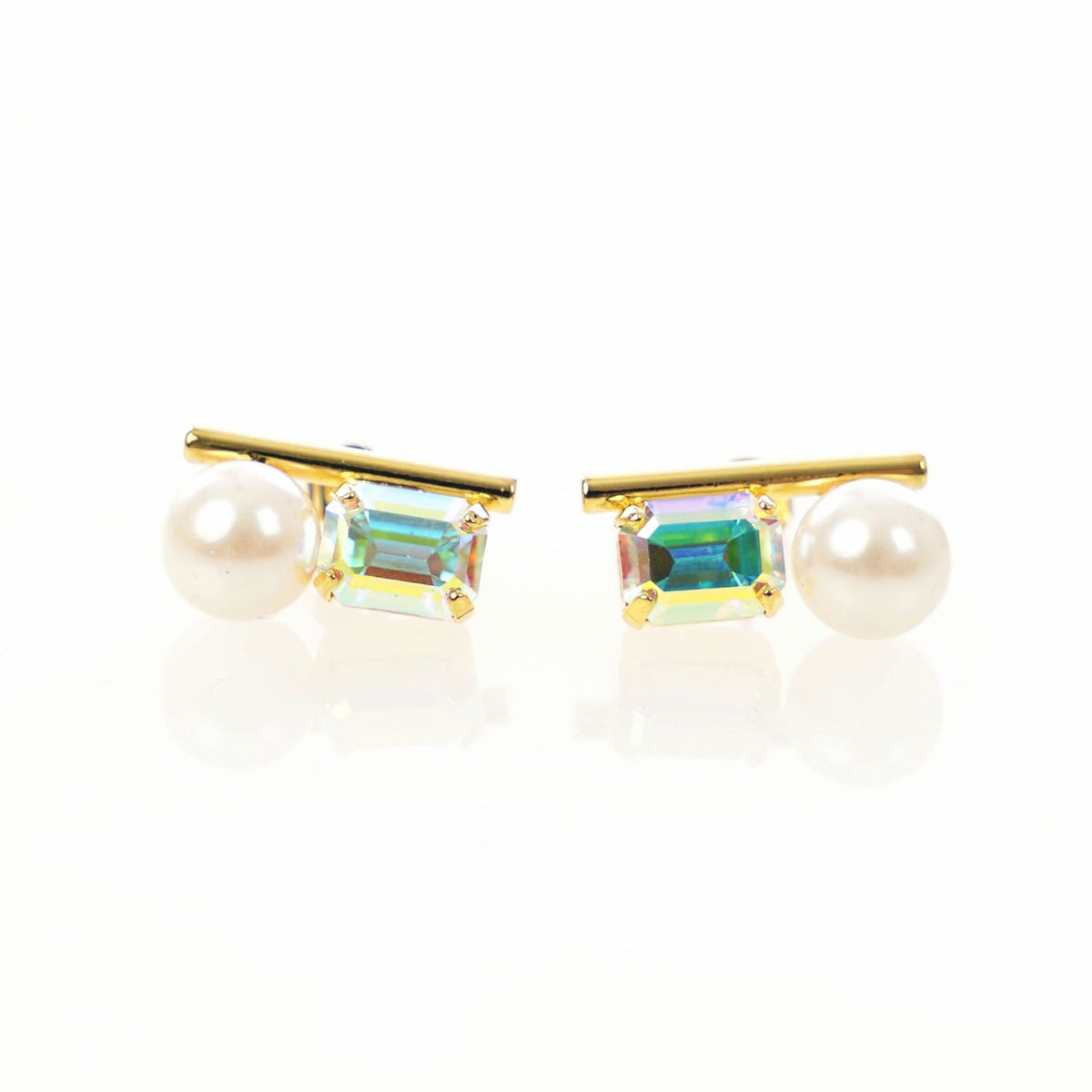 オーロラ ストーン パール ツイン ピアス イヤリング Aurora Stone Pearl Twin Pierce Earring