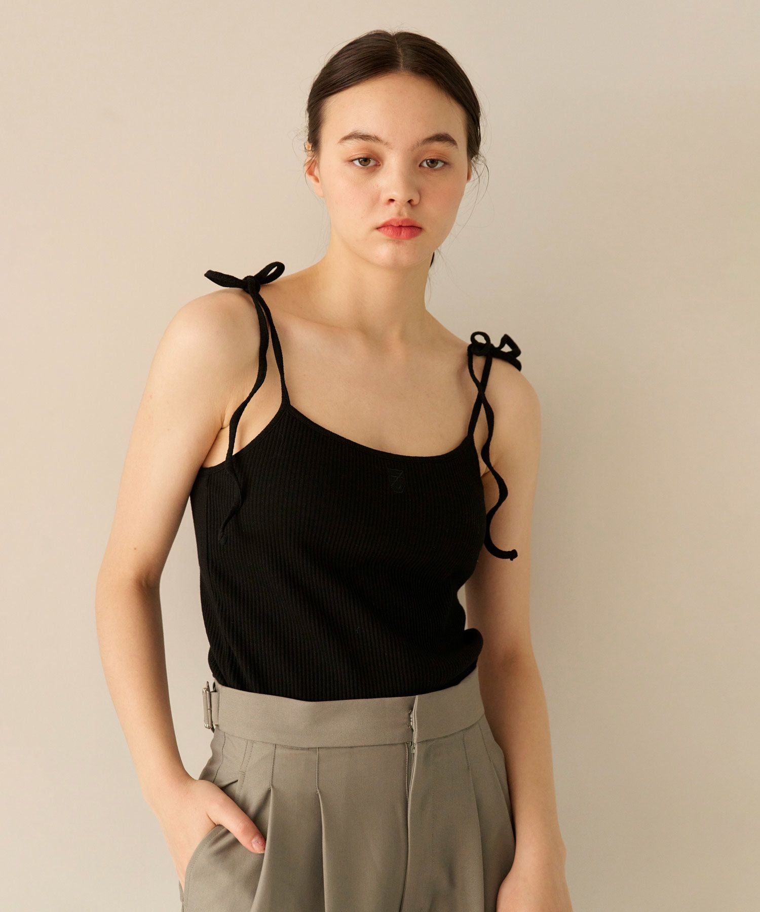 パッド付き 肩リボンキャミソール TINA：JOJUN 全4色｜tnj511-0385【14