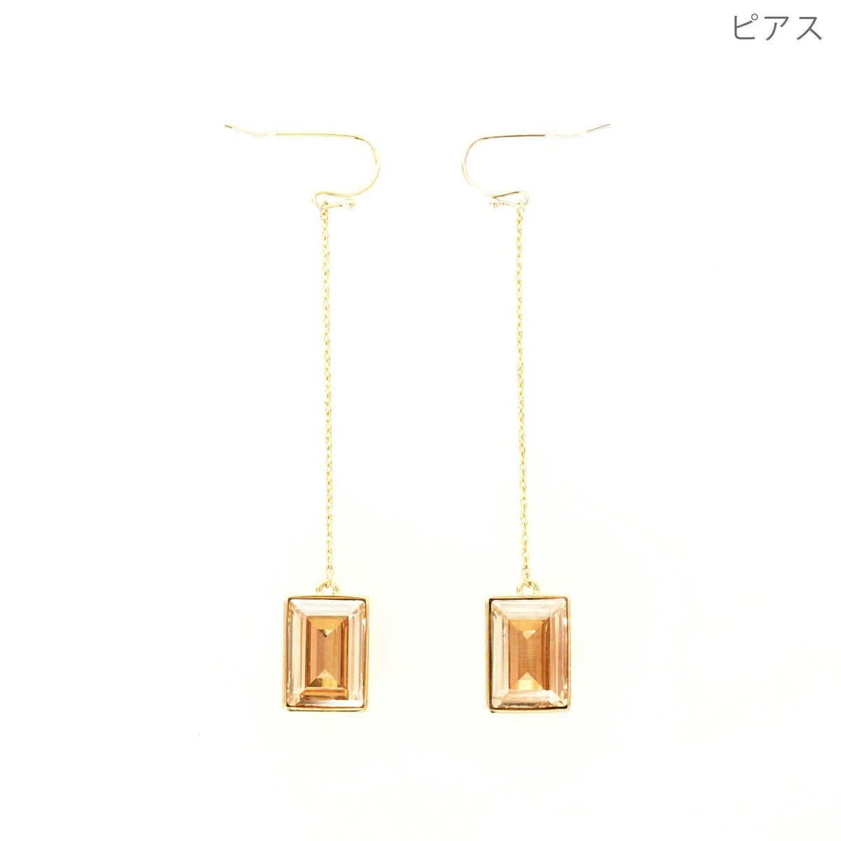 イエロー クリスタル ロング ピアス イヤリング Yellow Crystal Long Pierce Earring （Liala）