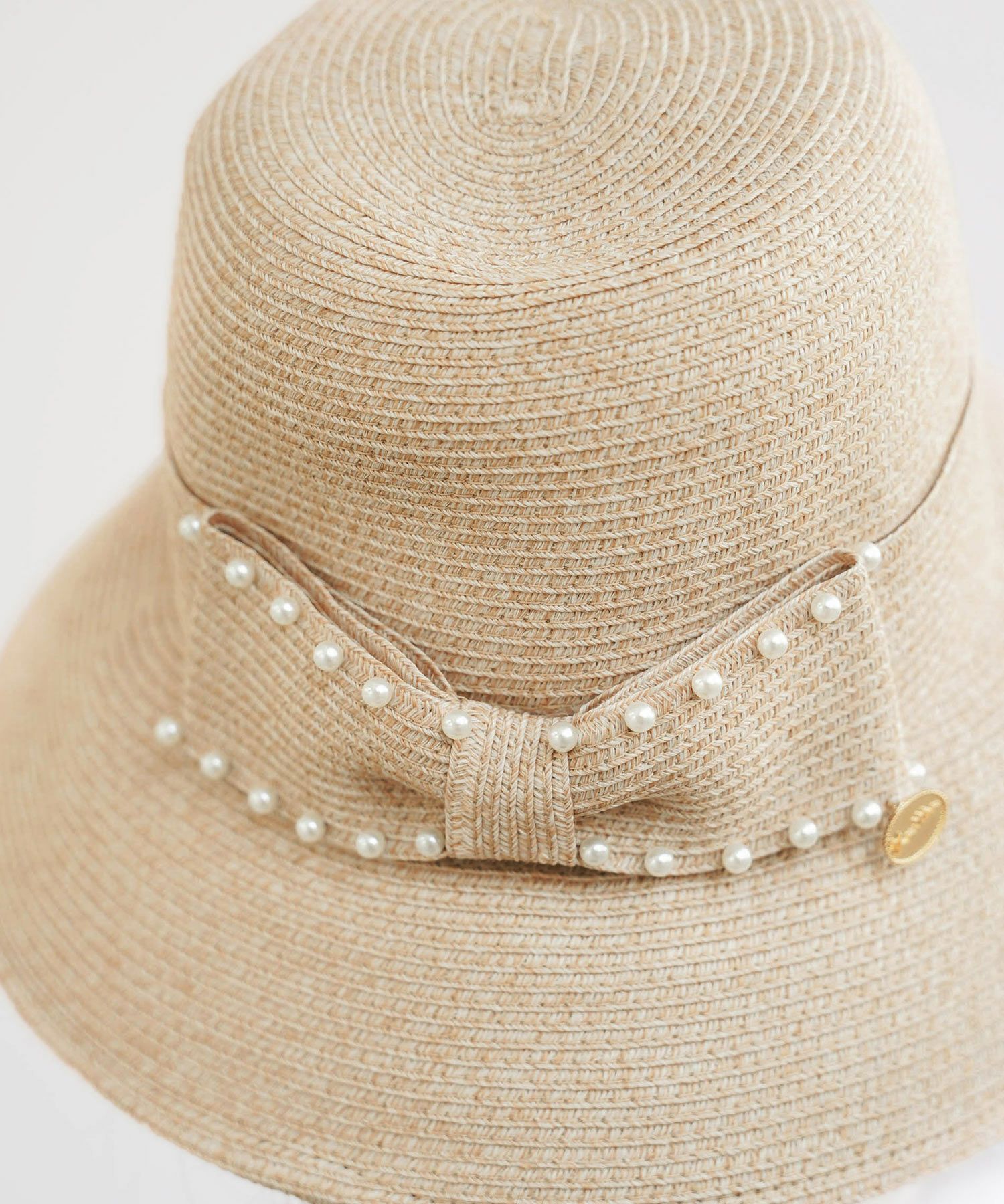 パールリボン ウォッシャブル ストローハット le reve vaniller 全3色