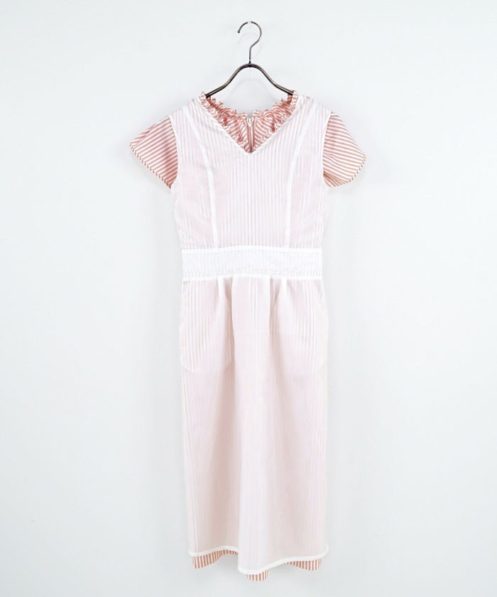 タイト/フリル襟/ウエストゴム/ポケット/スリット/春/夏/秋口