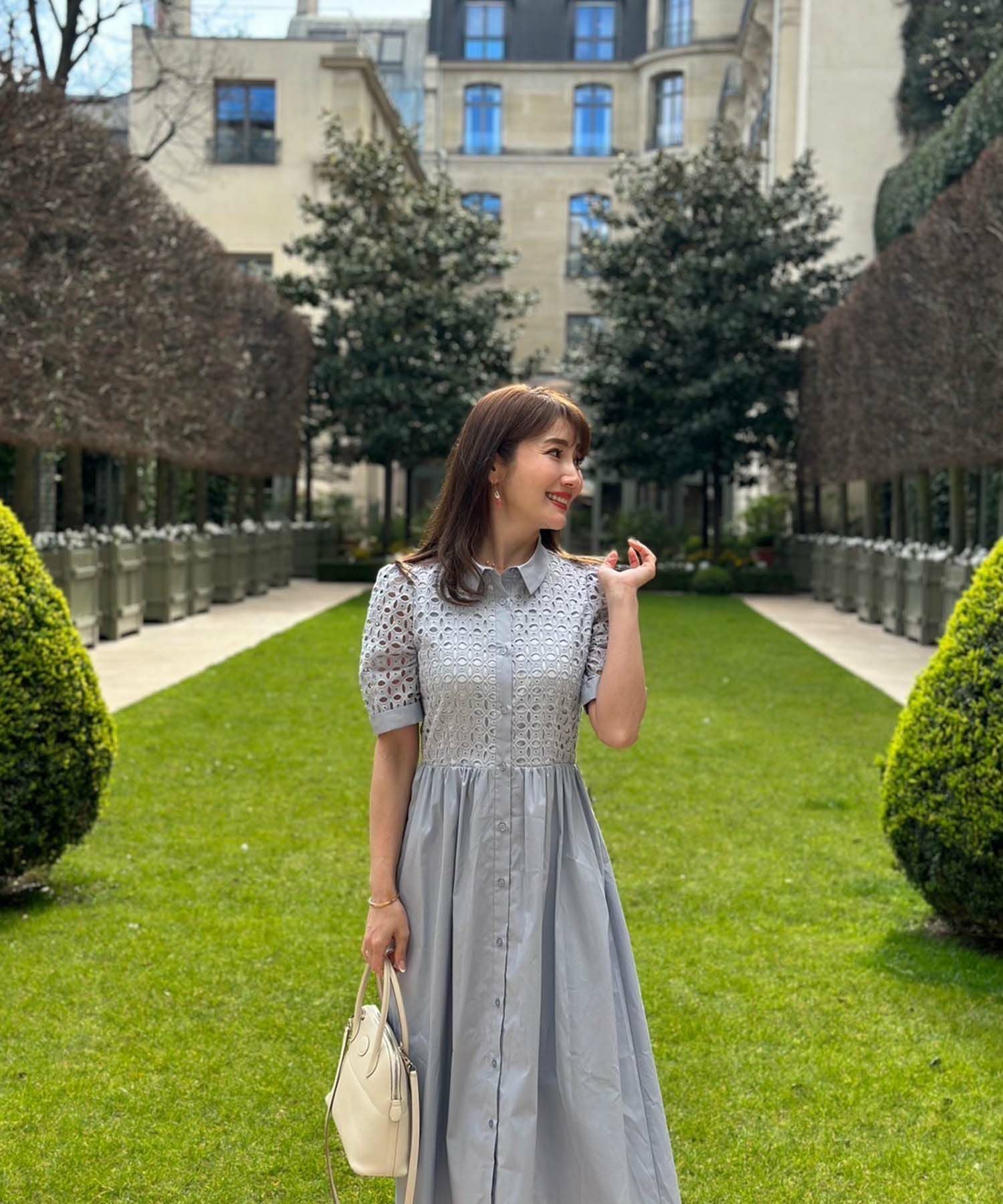 コットンレース シャツ襟 ワンピース Liala×PG 全4色｜lpg311-1367【10