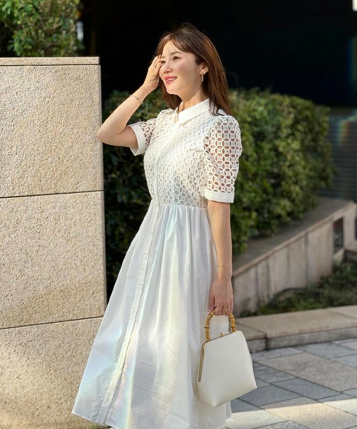 新色追加/手洗い可/上品/エレガント/襟付き/レース/半袖/前開き/授乳