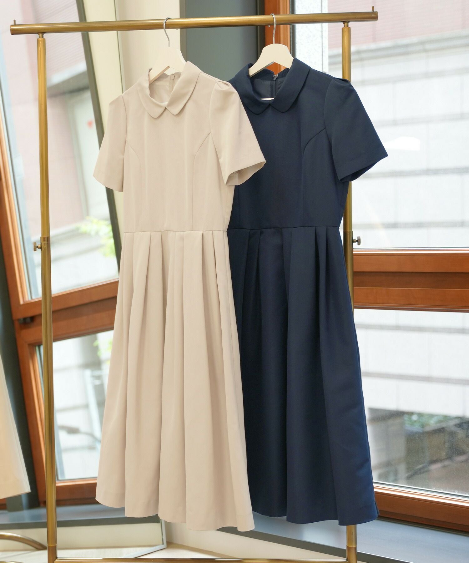 襟付き 半袖 ワンピース Liala×PG 全2色｜lpg311-1372【2