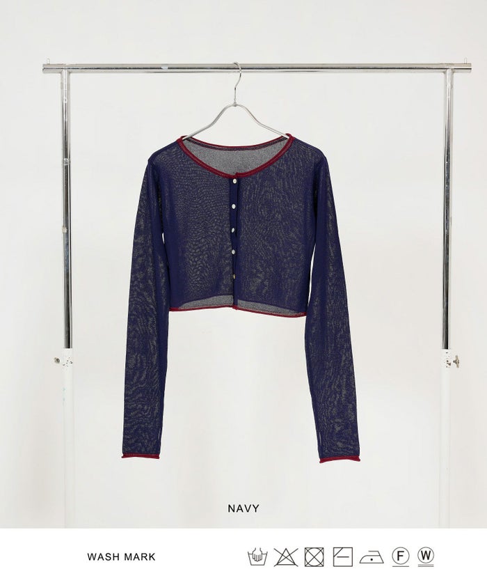 トップス/カーディガン/配色/接触冷感