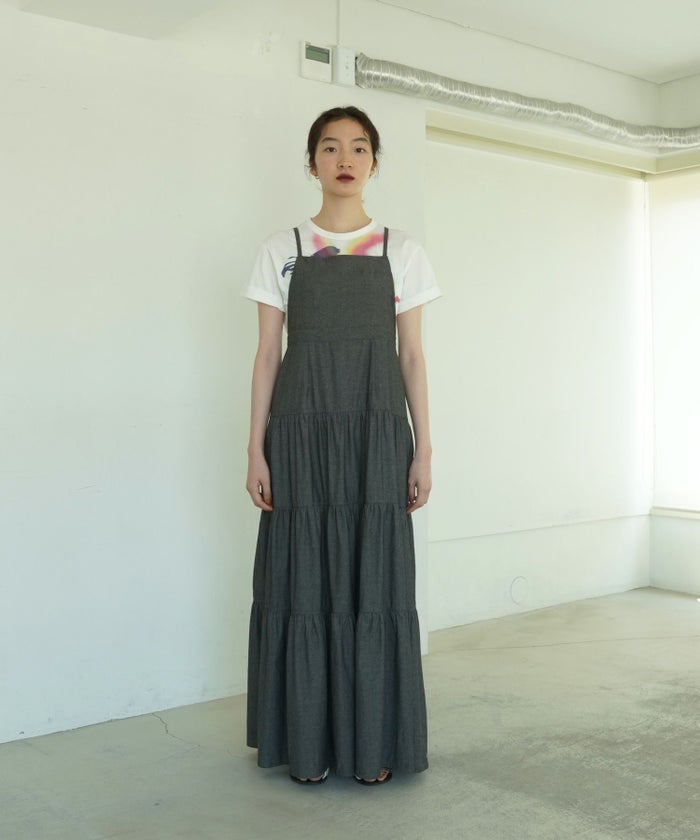 ワンピース/ティアード/ブルー/ブラック/夏