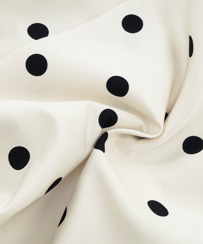 新色追加 手洗い可 日本製 大人カジュアル プチ袖 袖山ギャザー ペプラム 無地 ドット 光沢感 春 夏 秋口 ジョイントスペース プリンセスカットV衿ギャザー袖ブラウス Liala×PG