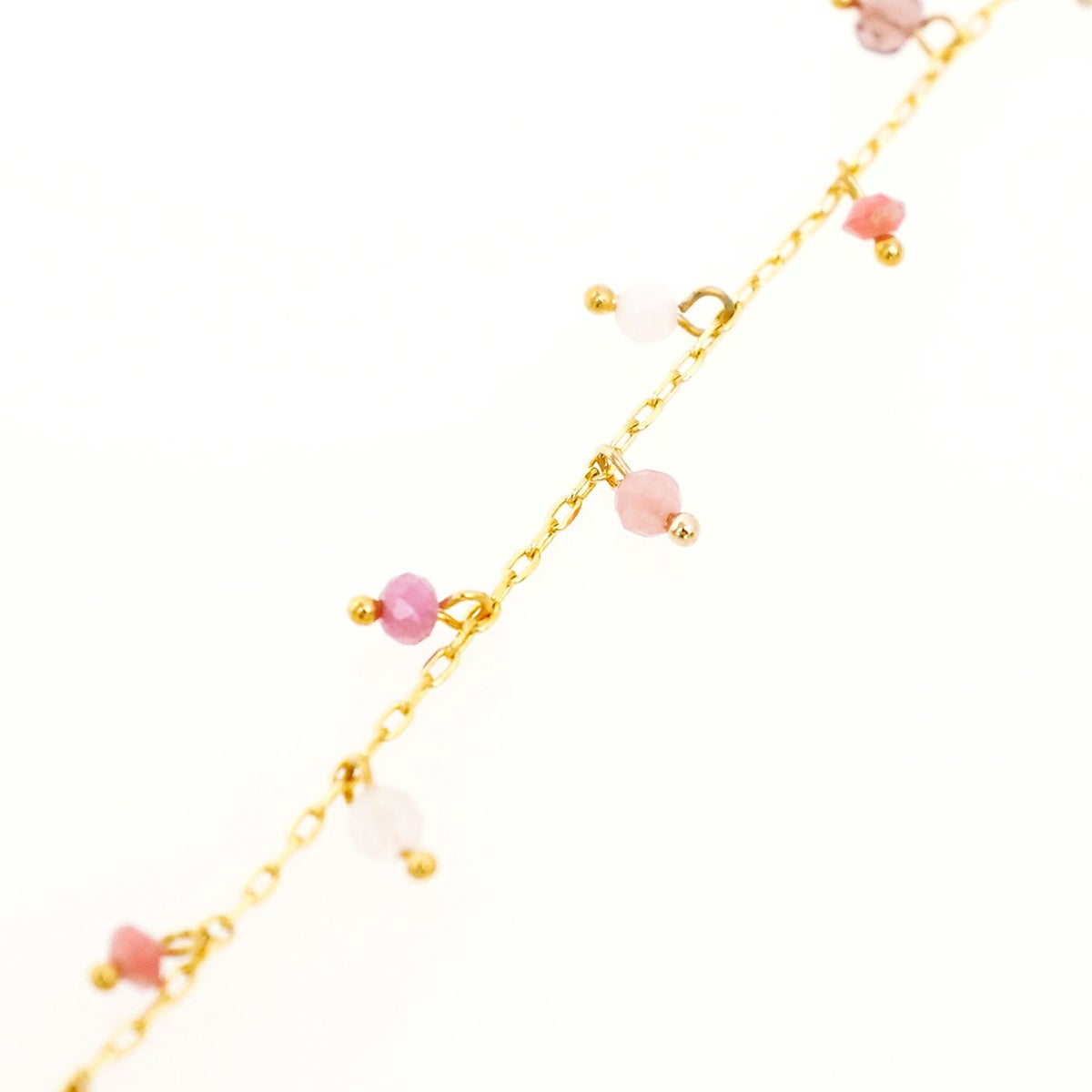 ピンク ストーン ロング ピアス イヤリング Pink Stone Long Pierce Earring