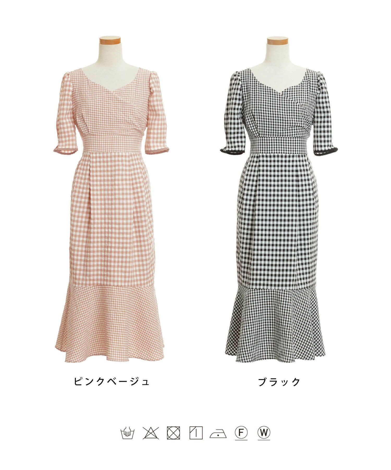 カシュクール バックリボン ギンガムチェック ワンピース le reve