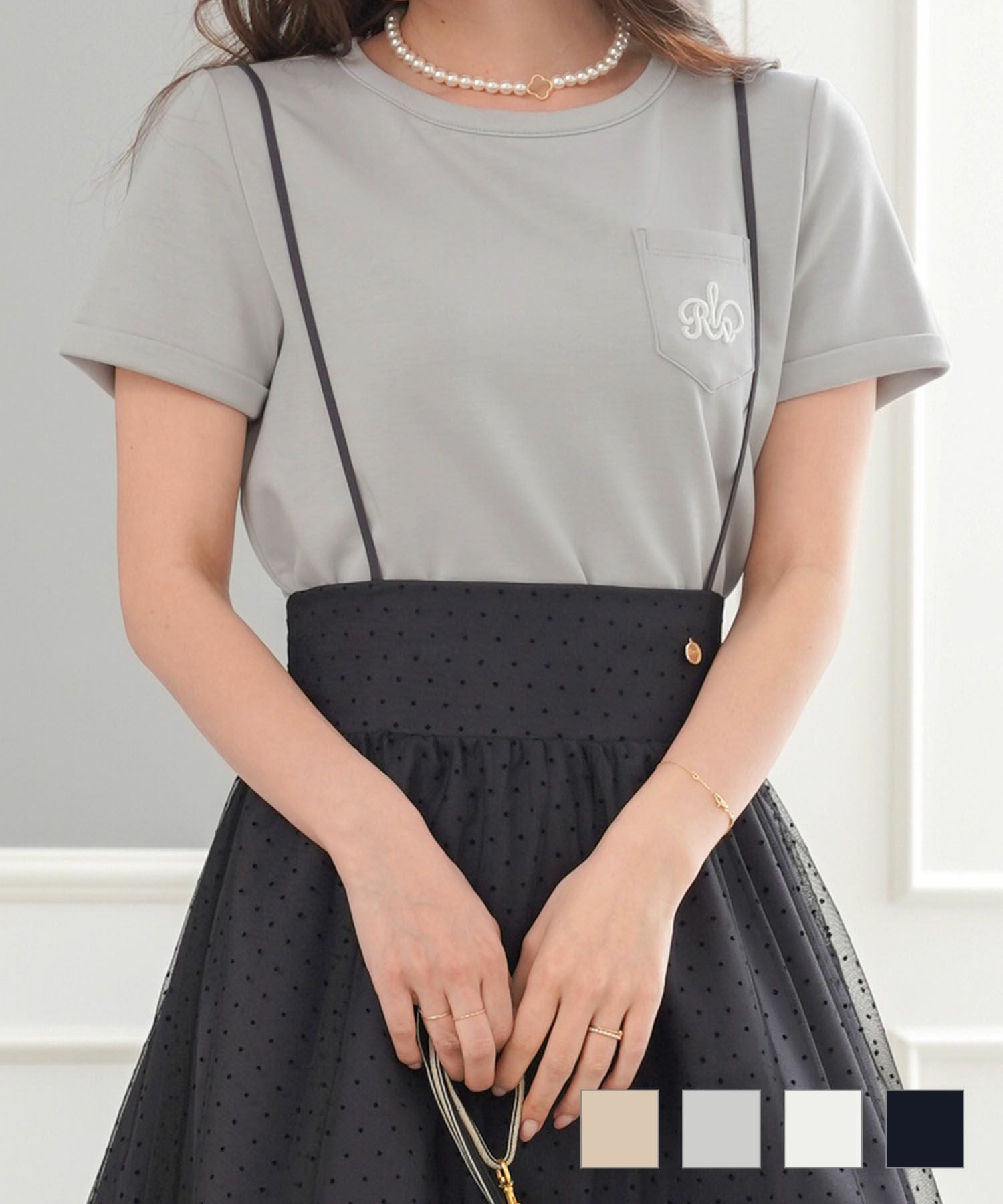 vaniller オリジナル ロゴ刺繍入り ポケット Tシャツ le reve