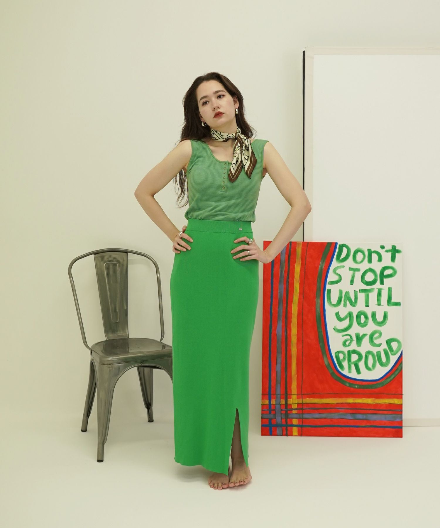 ヘンリーネック ボーダータンクトップ TINA：JOJUN 全3色｜tnj511-0405