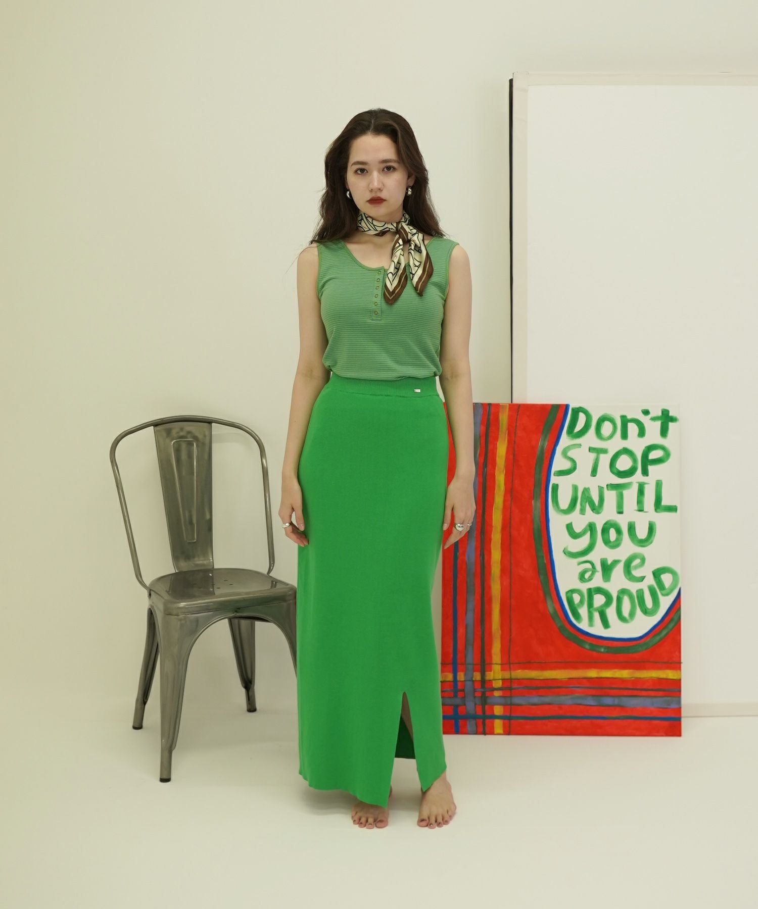 ヘンリーネック ボーダータンクトップ TINA：JOJUN 全3色｜tnj511-0405