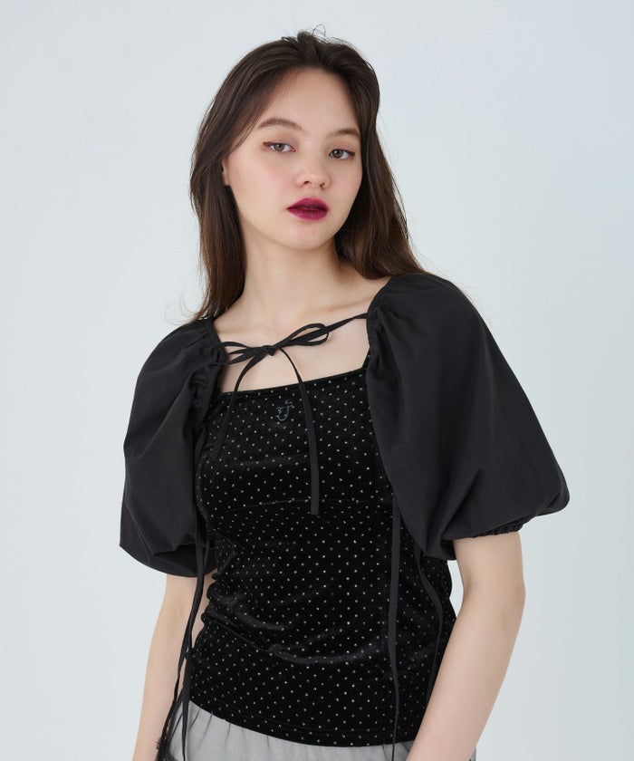 ボレロ/トップス/ホワイト/サックス/ブラック/ピンク