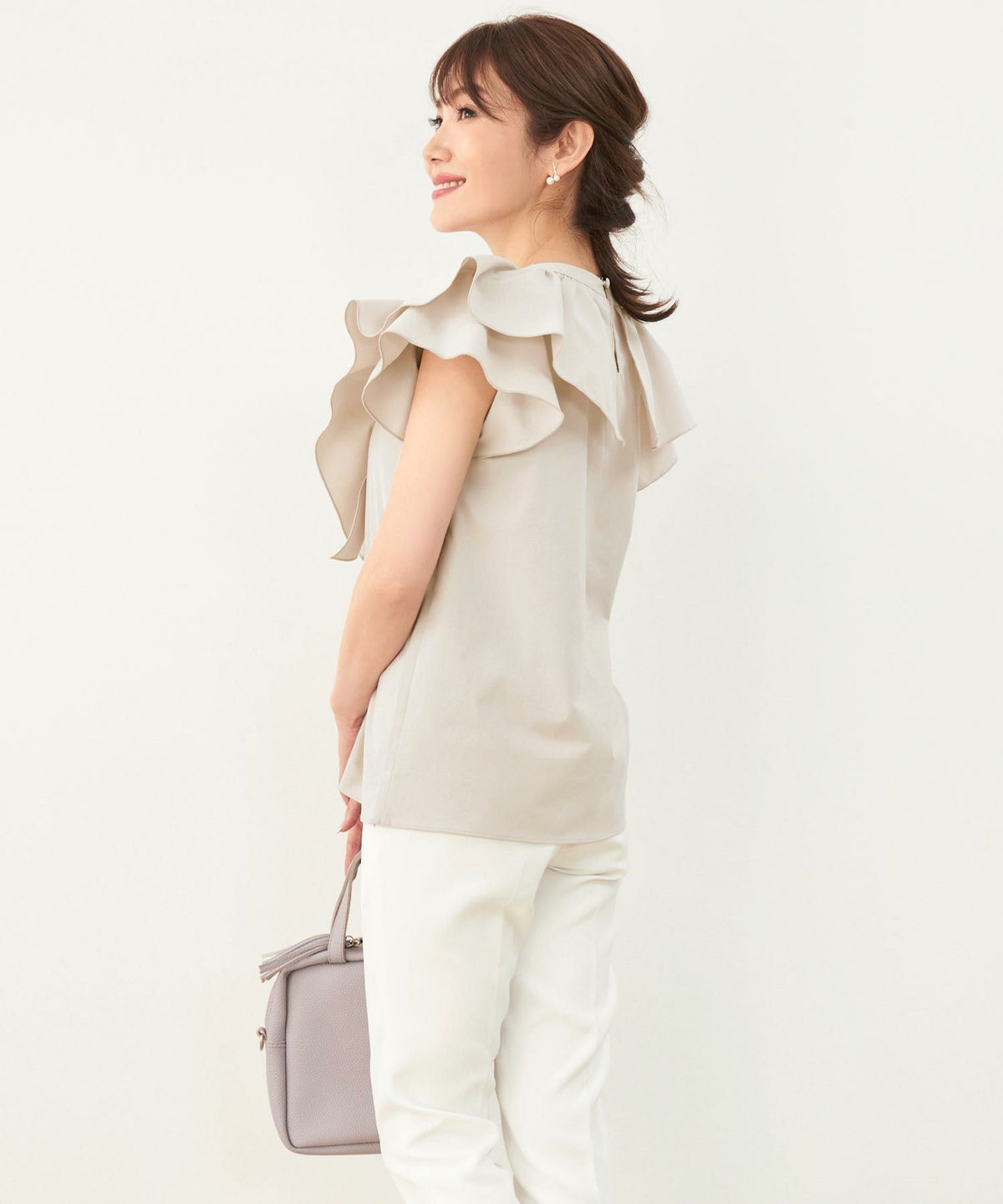 手洗い可/リゾート/小顔効果/トレンド/オフィス/プルオーバー/二の腕カバー