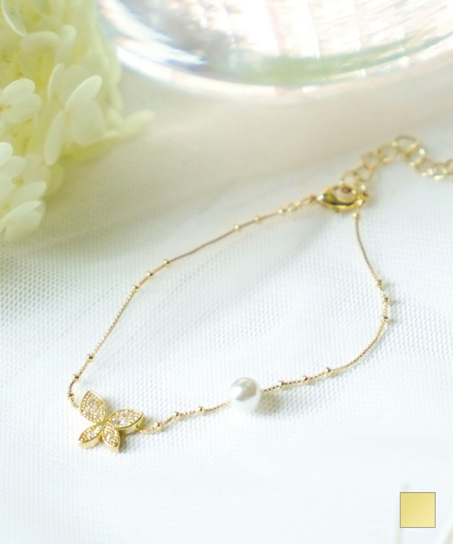 バタフライモチーフ サテライトチェーン ブレスレット le reve
