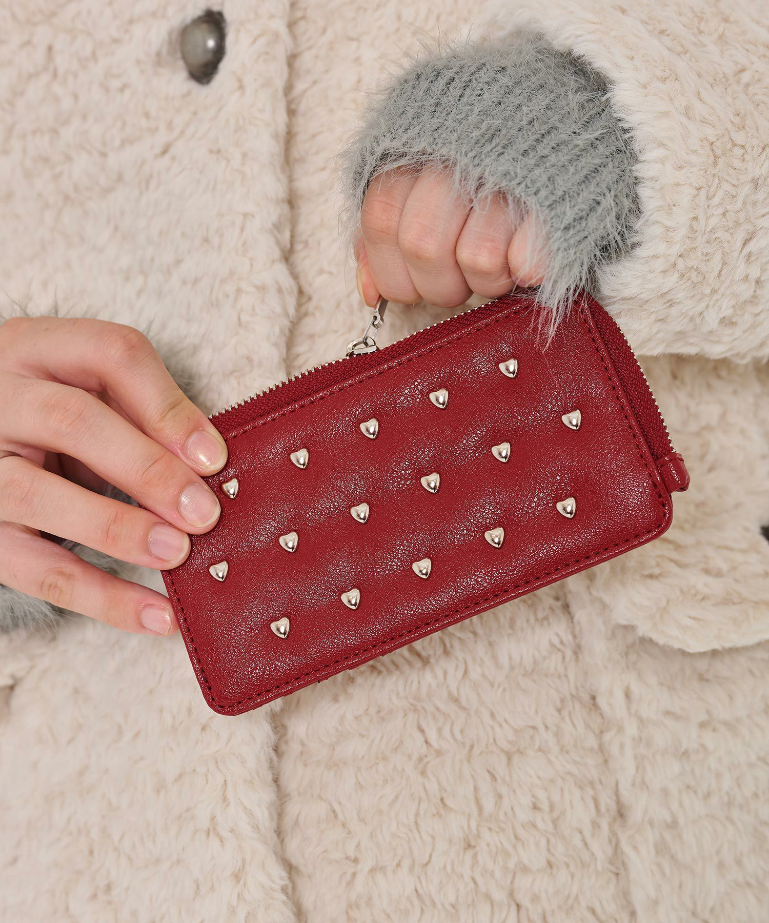 ハートスタッズ カードケース TINA：JOJUN 全3色｜tnj911-0432【13