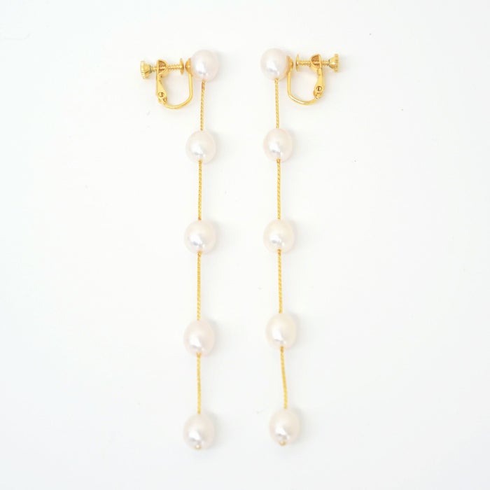 5 パール ロング ピアス イヤリング 5 Pearl Long Pierce Earring