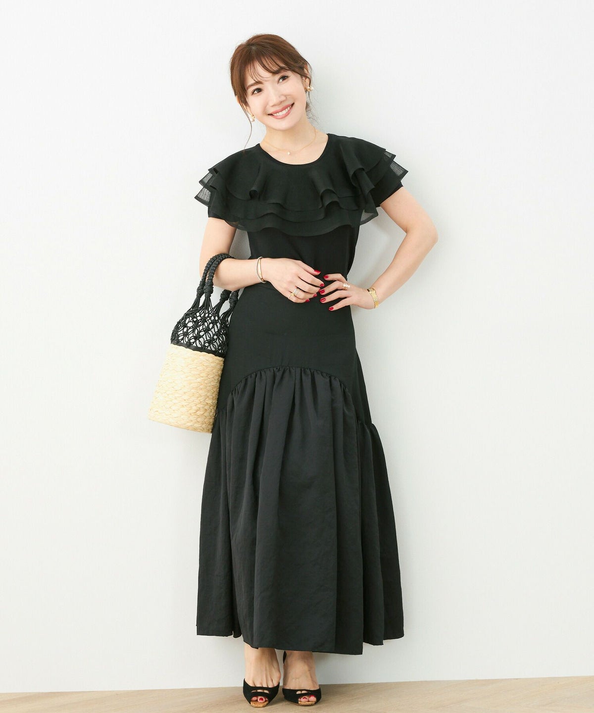 手洗い可/トップス/プルオーバー/無地/フリル/シアー/清涼感/プチ袖/春/夏/秋口