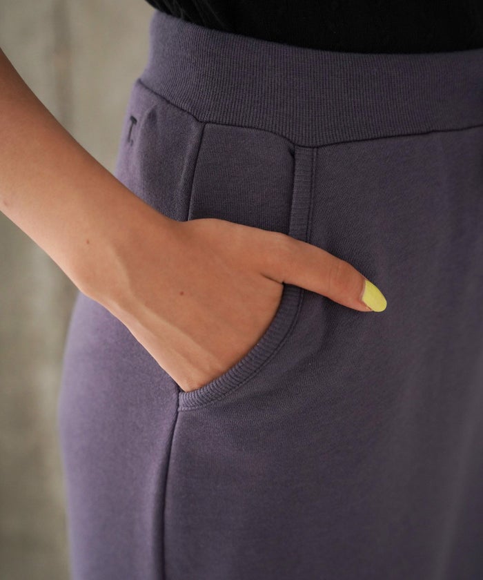 ボトムス/スカート/ニットスカート/スウェット/アイボリー/パープル