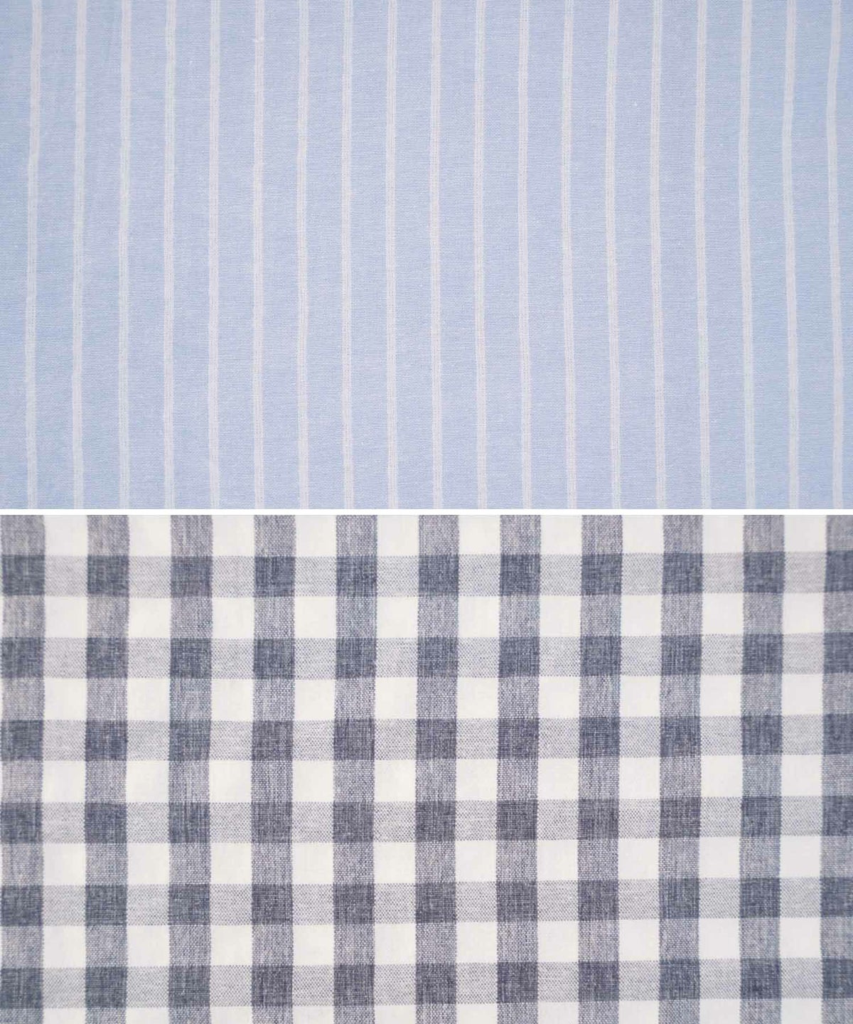 レディース/ワンピース/ギンガムチェック/ストライプ/Vネック/前あき/羽織/シャツワンピース/コットン/綿ポリ/リボン/夏/ノースリーブ/フリル/オフホワイト/サックス/ネイビー