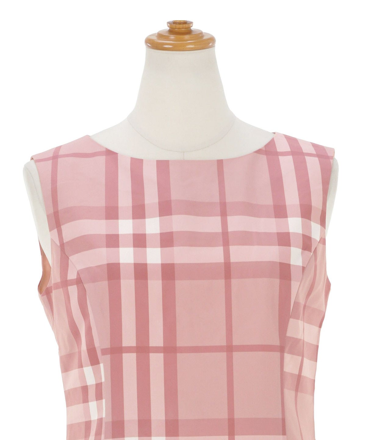 手洗い可/ドレス/チェック柄/ノースリーブ/ギャザー切り替え/膝上/ピンク/ブラック/ハリ感/ポリエステル/トラディショナル/フレア/フェミニン/上品/エレガント/お呼ばれ/食事会/ディナー/デート/おしゃれ/レディース/黒/ファスナー