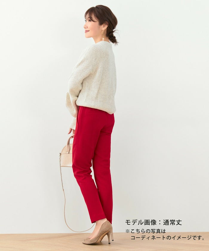 選べる丈/ショート丈/小柄さん/ボトムス/ウエストゴム/美脚パンツ/美ライン/S/M