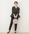 手洗い可新色追加日本製ペプラム無地ドット柄フレアタック春秋大人カジュアルきれいめジョイントスペース